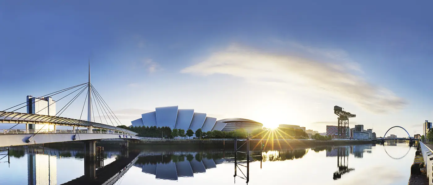 view of the Clyde Arc at night