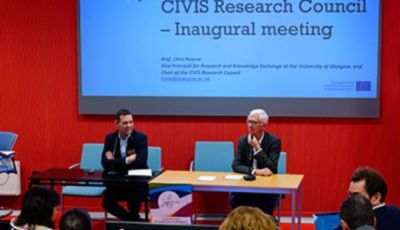 Prof Chris Pearce chairing inaugral meeting of the CIVIS Research Council in Brussels