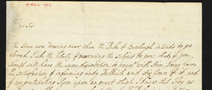 Letter from Charles Townshend, to Adam Smith Source: Amy Laux
