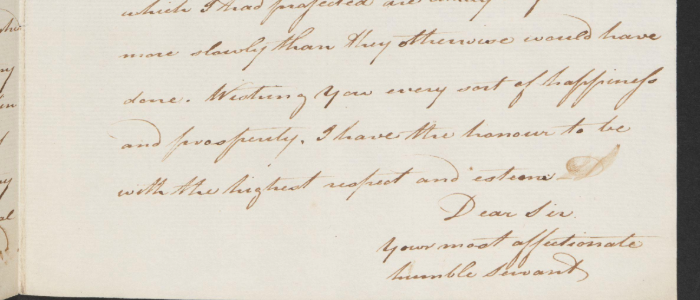 Letter to Andreas Holt with Adam Smiths signature at the bottom Source: Amy Laux