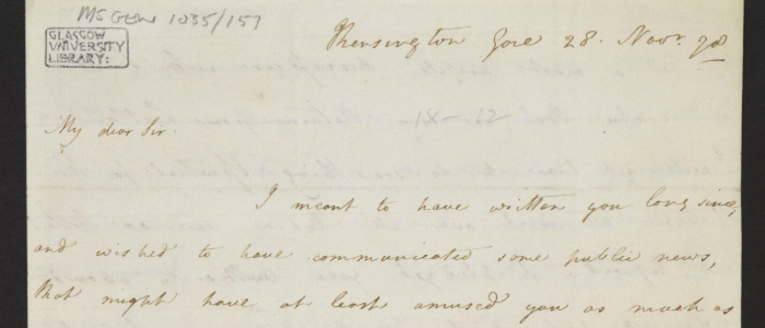 John MacPherson to Adam Smith on the influence of his ideas letter Source: Amy Laux