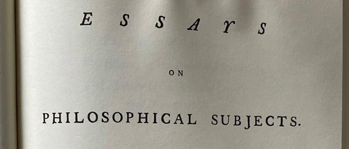 Title page of the Essays on Philosophical Subjects Source: Amy Laux