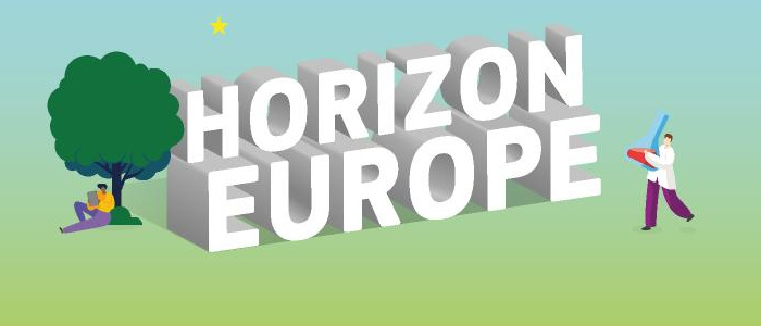 Illustration showing Horizon Europe in large letters