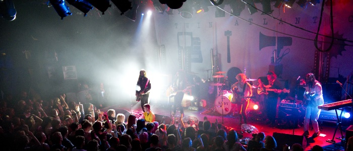 Band playing a gig at the QMU