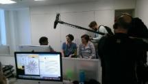 Pauline with Emma and the crew from ITV Scottish Nurse Pauline Cafferkey visits the CVR with ITV