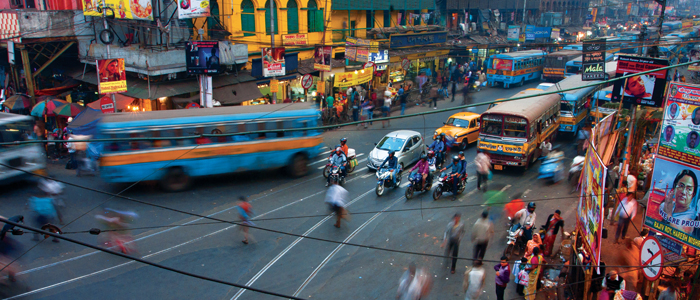 Image of a busy street in India