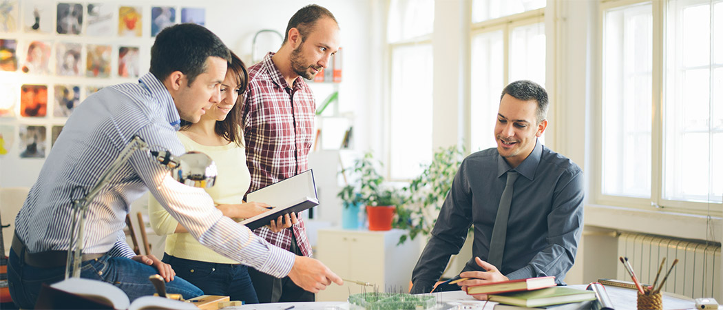 Group of young architect at office