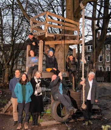 Group shot of the research team with Alistair McCall at Baltic Street Adventure Playground