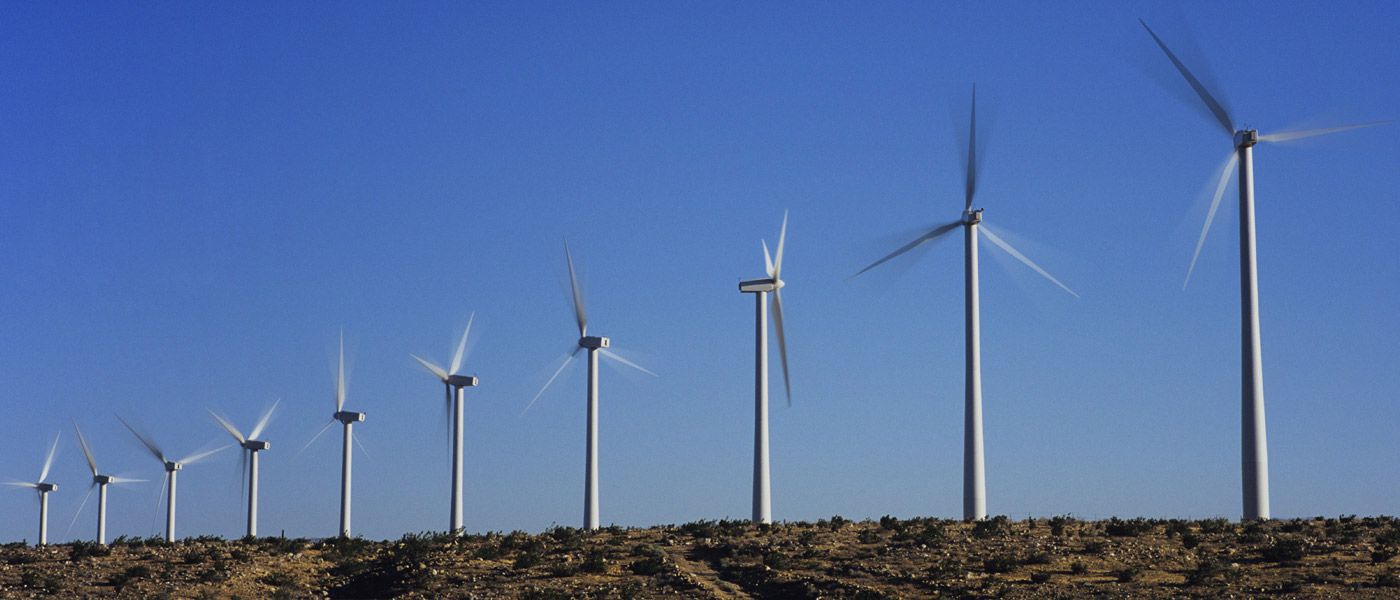 Wind farm turbines