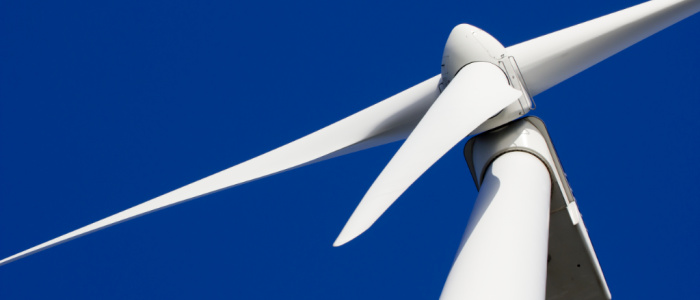 Close up of a wind turbine