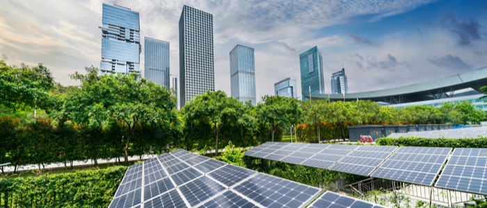 A modern city with solar panels [Photo: Shutterstock]
