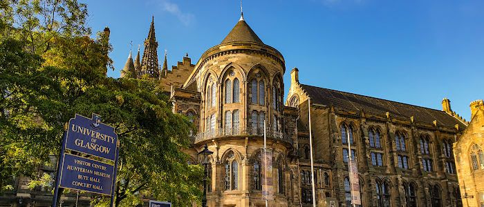The front of the Gilbert Scott building