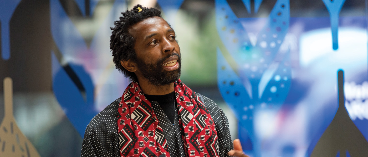 Poet, Tawona Sithole at the ARC opening