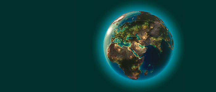 Graphic of Earth viewed from space