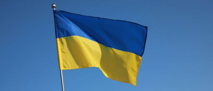 Blue and yellow strips to represent the flag of Ukraine