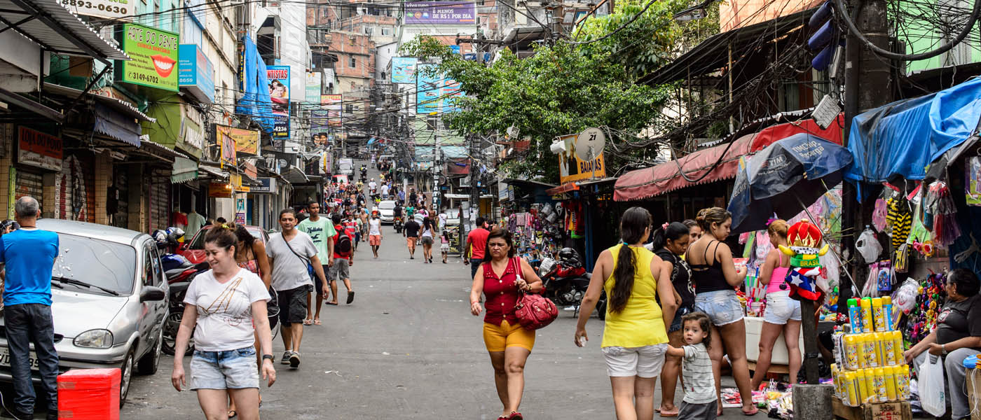 People on the streets of Rio de Janiero